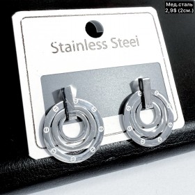 Сережки мед.сталь 10720 (2см)